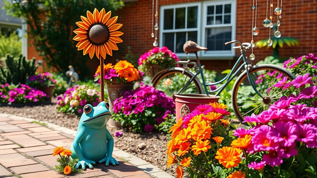 colorful playful garden decor