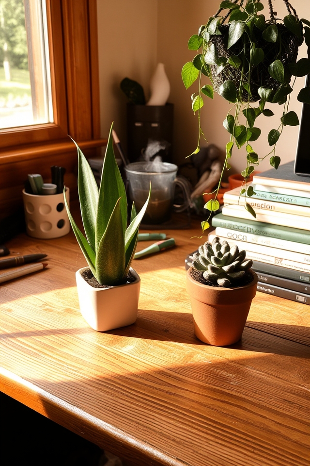 compact low maintenance desktop greenery