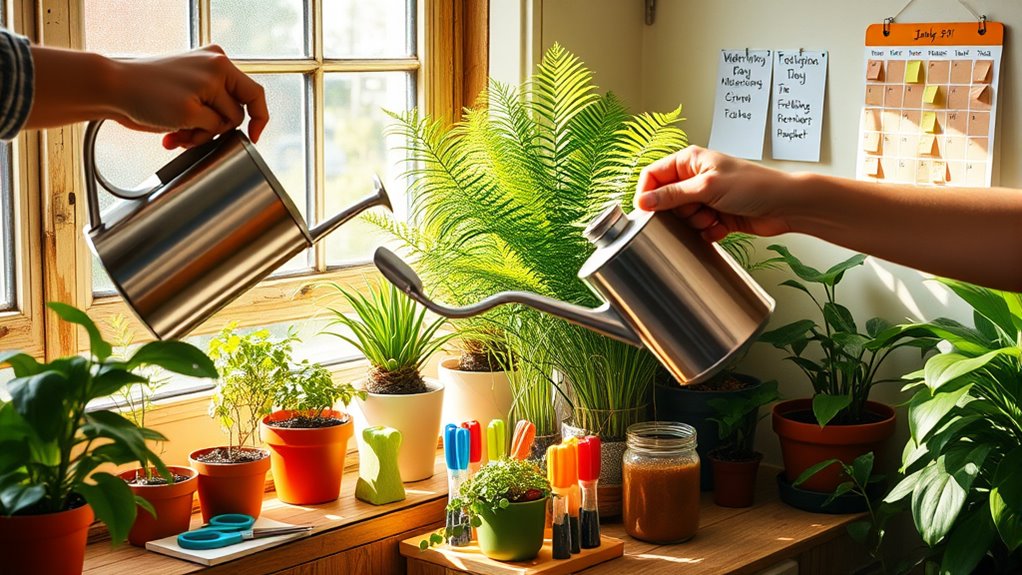 consistent indoor plant care