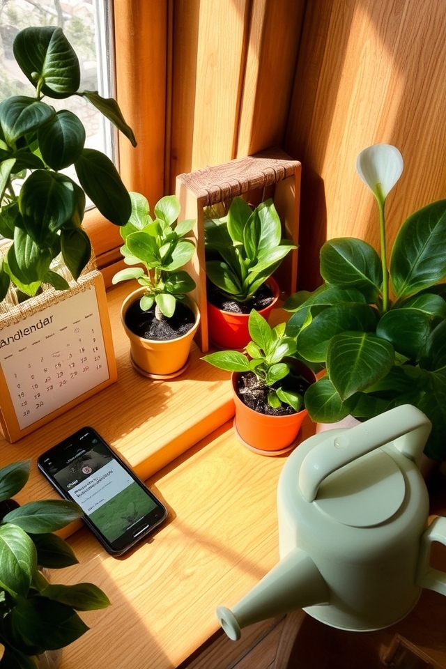 consistent indoor plant watering