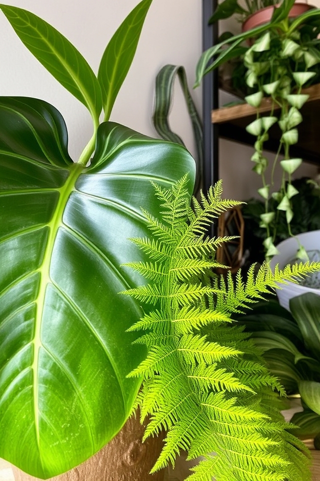 contrasting leaf shapes harmony