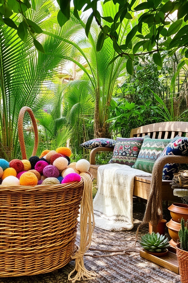 cozy boho garden textures