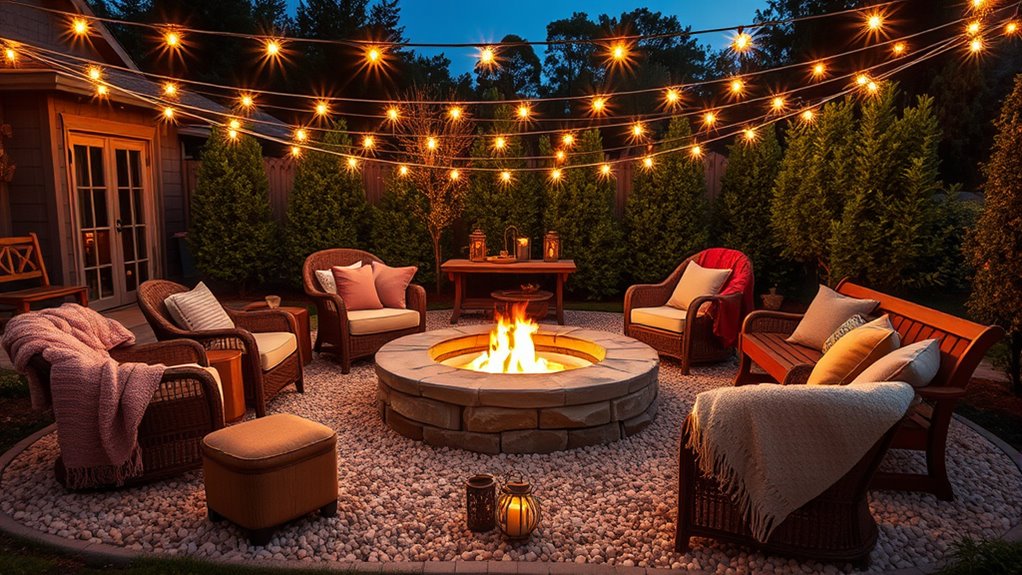 cozy circular fire pit
