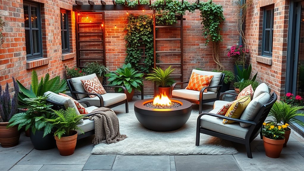 cozy courtyard seating areas