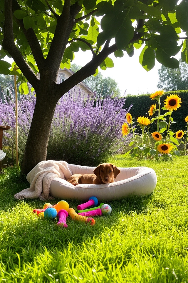 cozy dog retreat garden setup