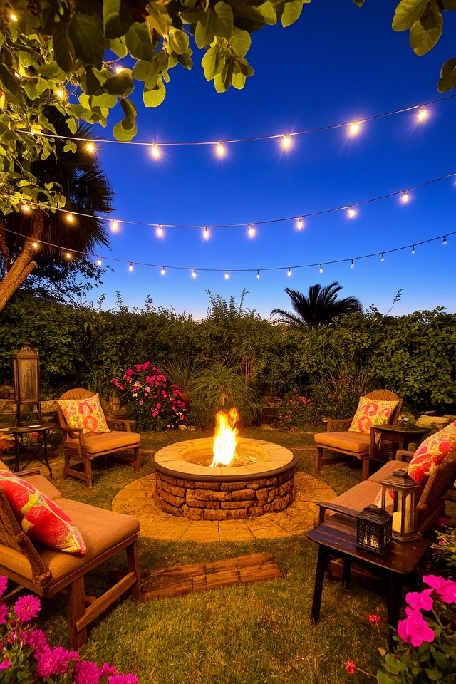 cozy evening fire pit