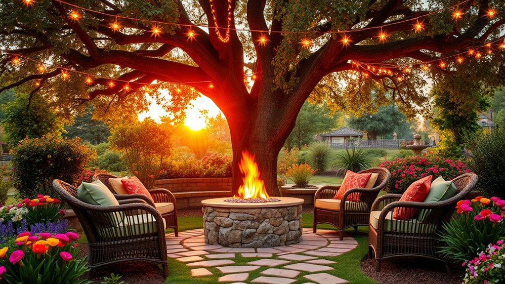 cozy fire pit setup