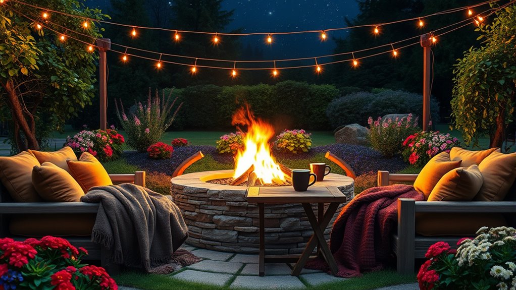 cozy garden fire pit