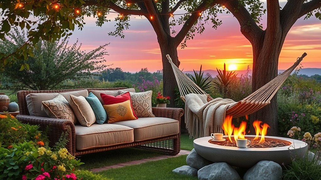 cozy garden seating design