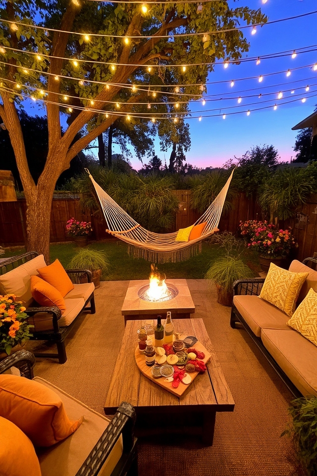 cozy outdoor lounge setup