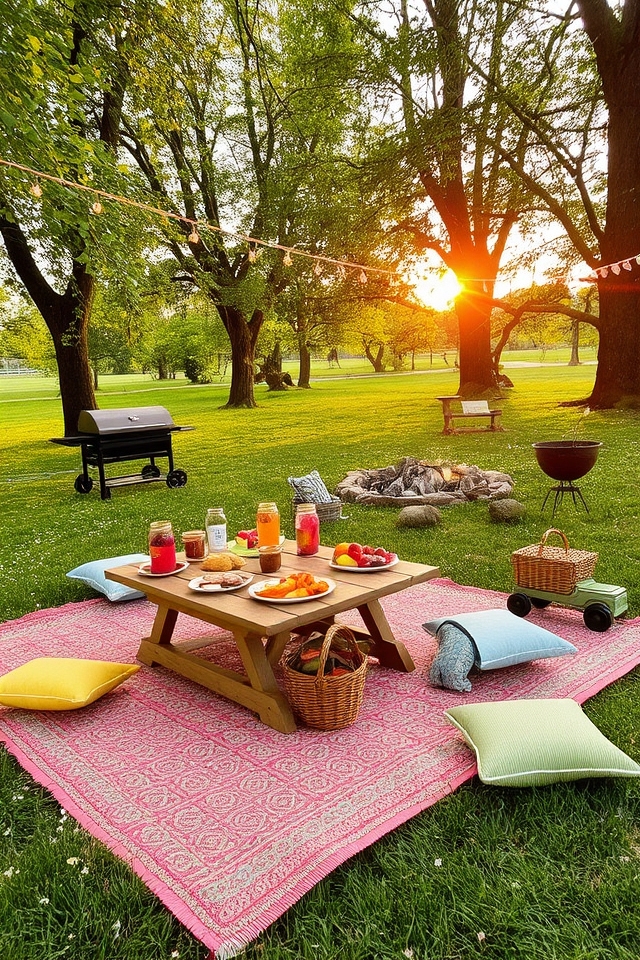cozy outdoor picnic area