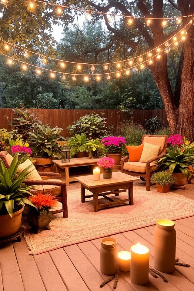 cozy outdoor seating setup