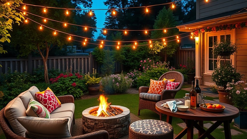 cozy outdoor string lights