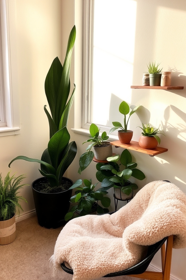 cozy plant corner setup