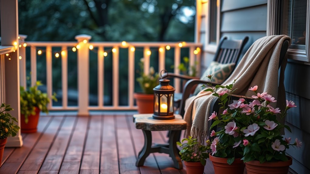 cozy string lights ambiance