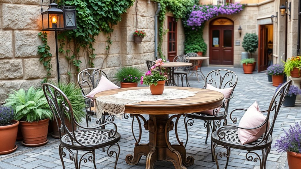 cozy vintage outdoor seating