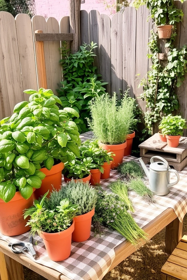 culinary herb garden creation