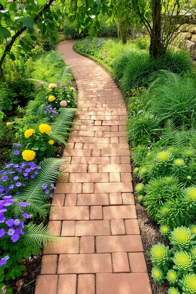 decorative pathways with foliage