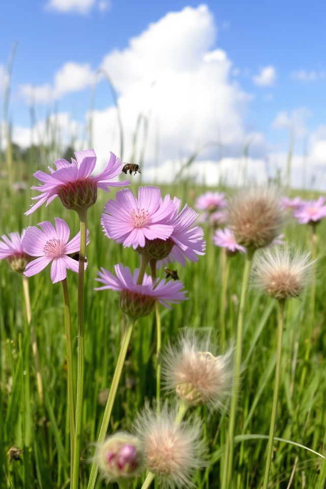 delicate pinkish purple wildflower blooms