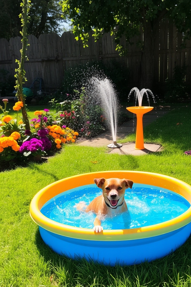 dog friendly splash pool area
