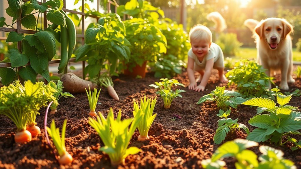 dog safe gardening for kids