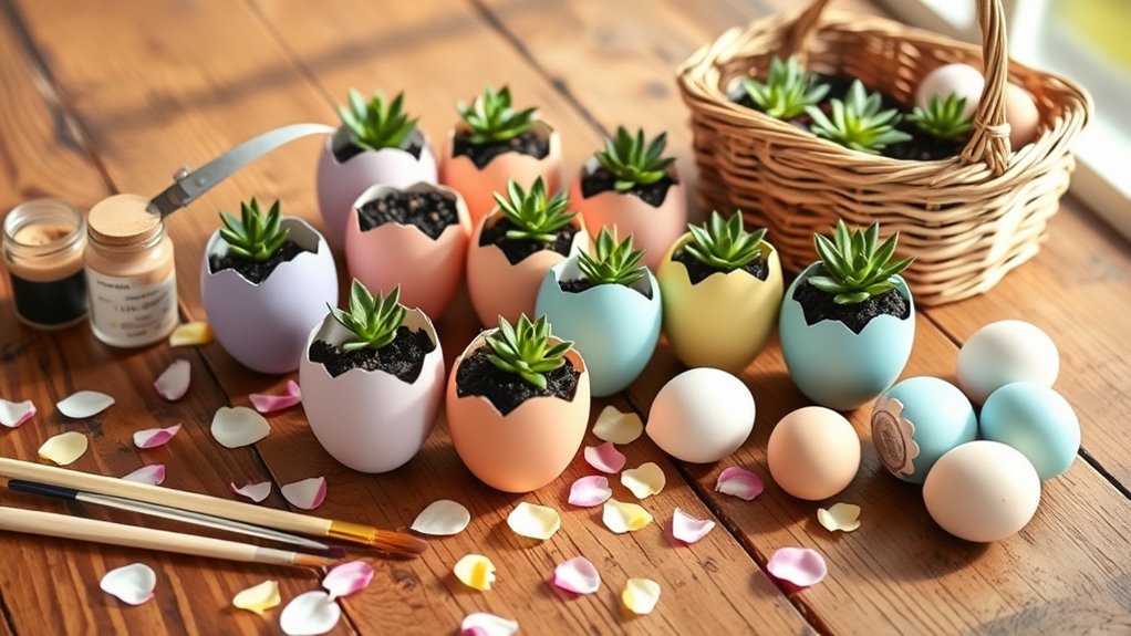 easter egg planter decorations