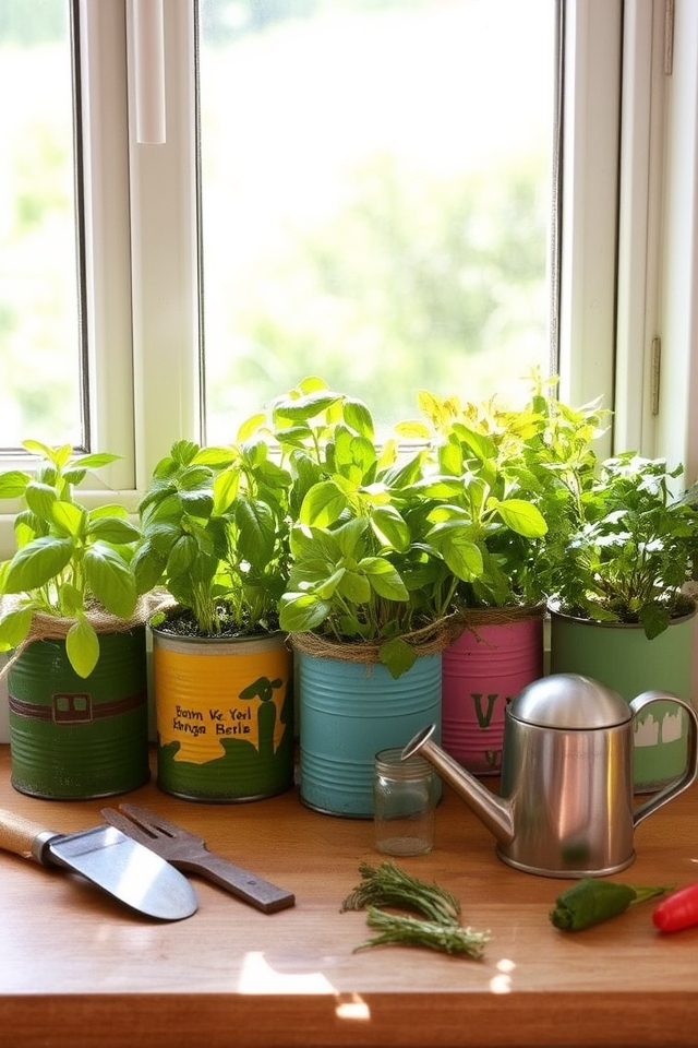 eco friendly herb garden cans