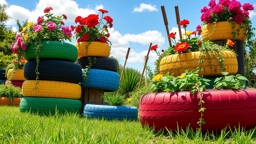 eco friendly tire garden planters
