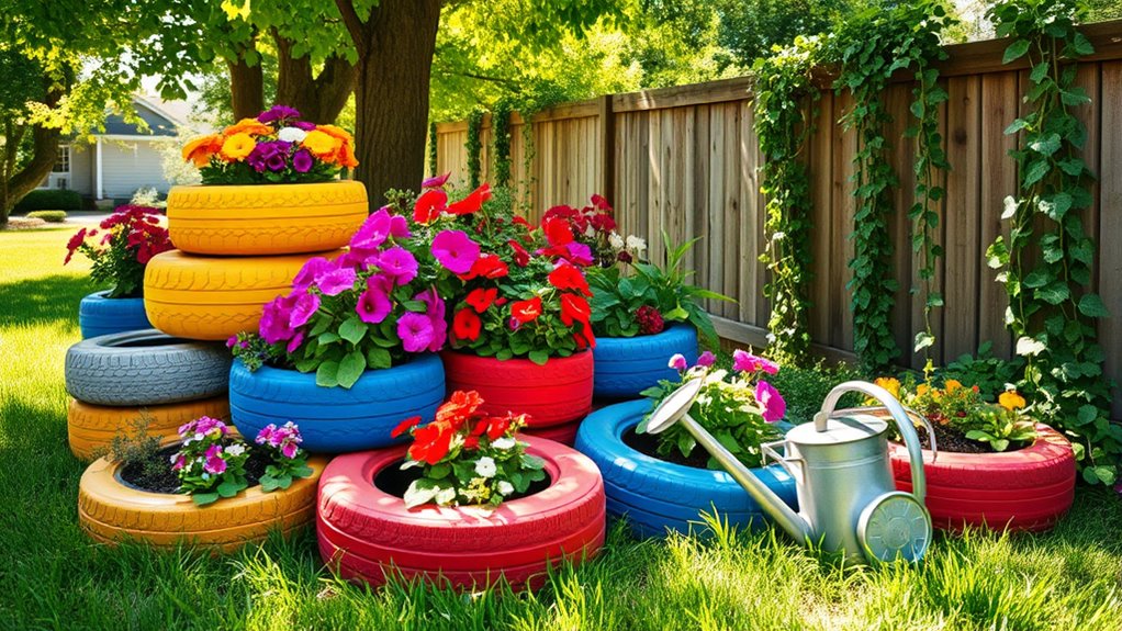 eco friendly tire garden planters
