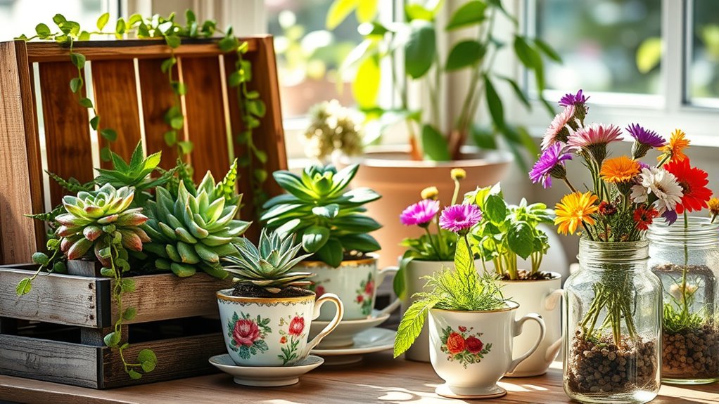 eco friendly upcycled planters