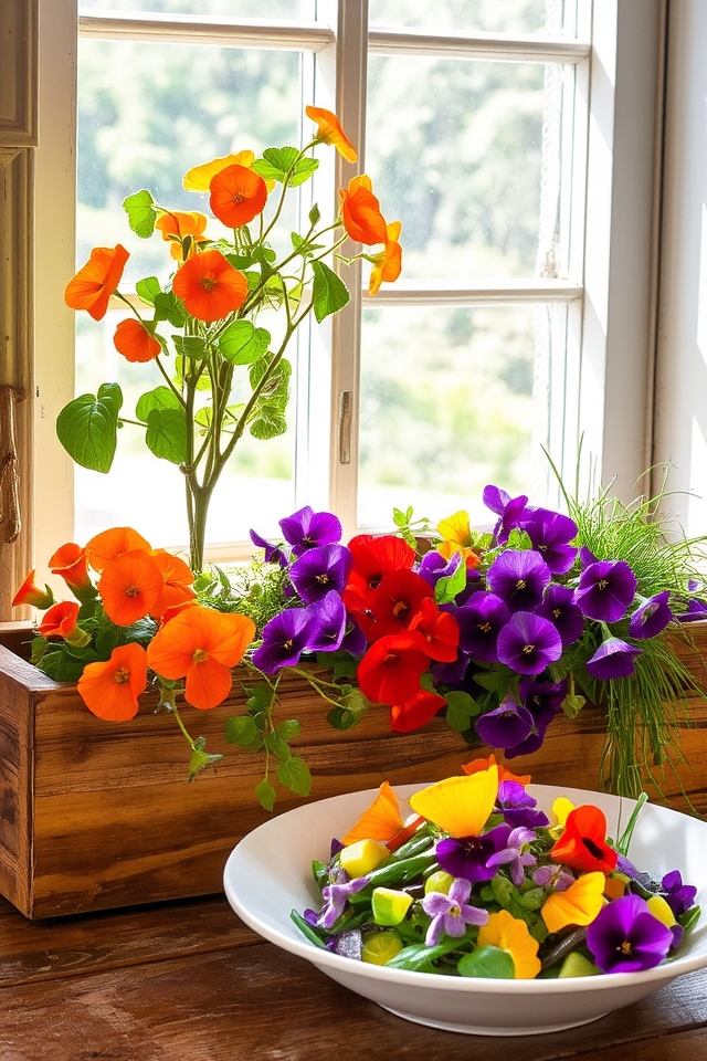 edible floral garden display