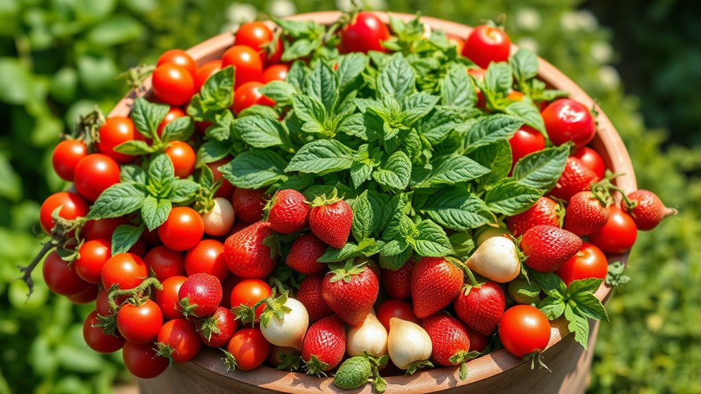 edible plants in pots