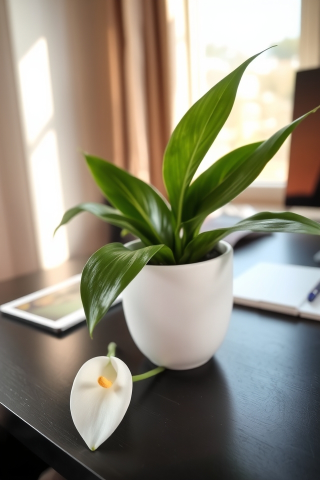 elegant air purifying indoor plant