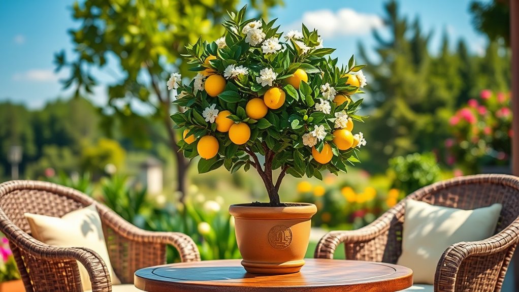 elegant potted lemon centerpiece