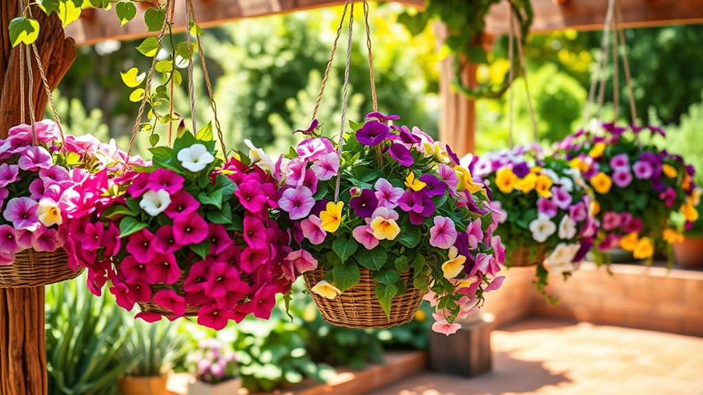 elevate garden with hanging baskets