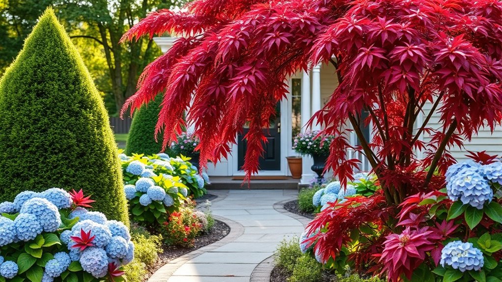 enhance garden with focal trees