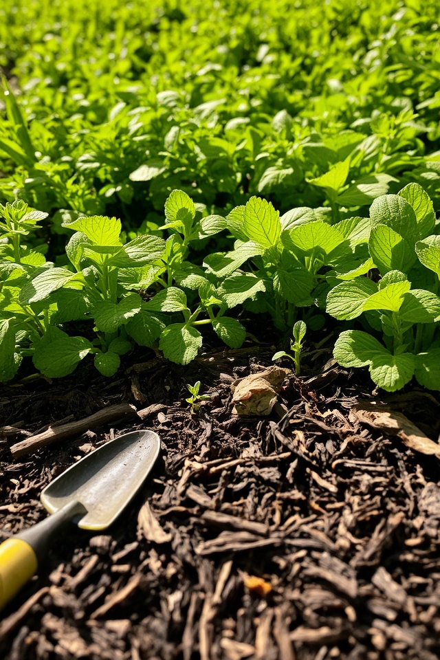enriching soil with mulch