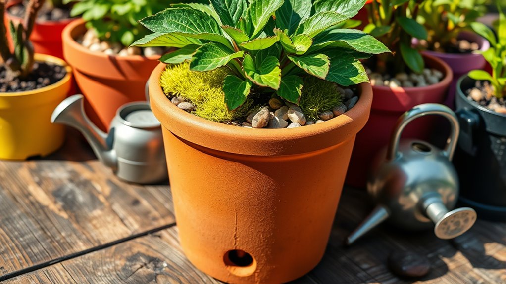 ensure adequate plant drainage