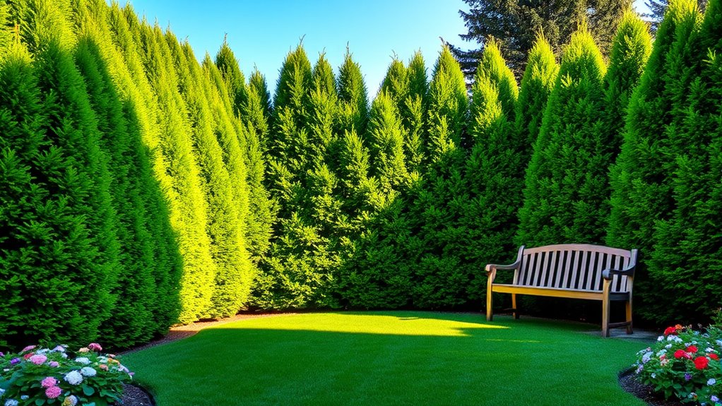evergreen hedges enhance privacy