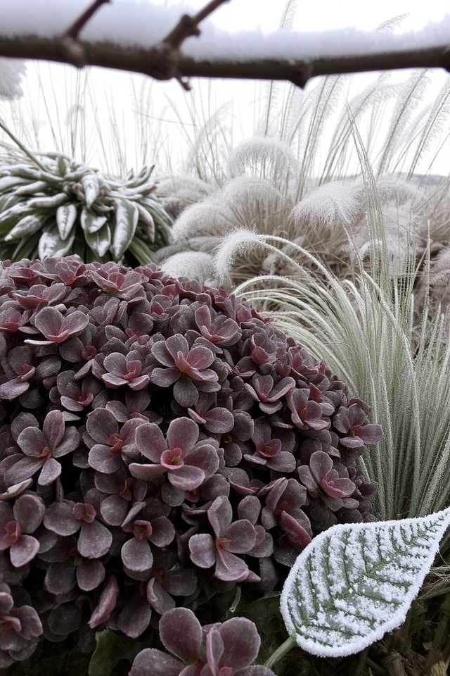 evergreen winter textural contrast