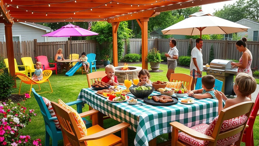 family barbecue gathering space