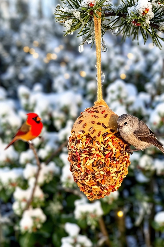 festive bird feeders creation