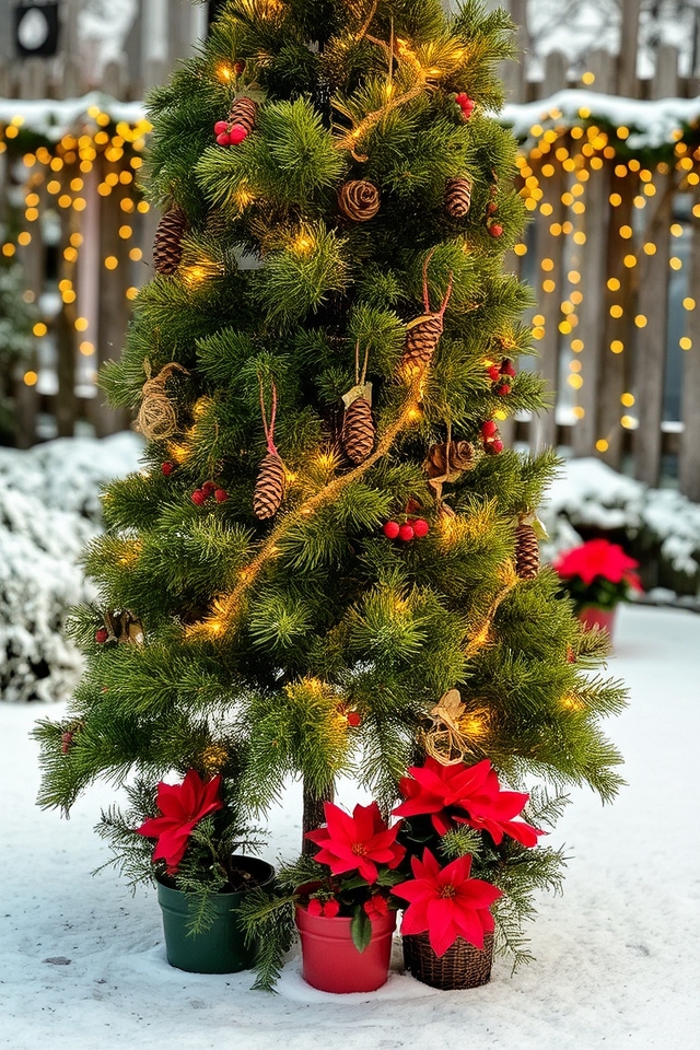 festive outdoor tree decorations