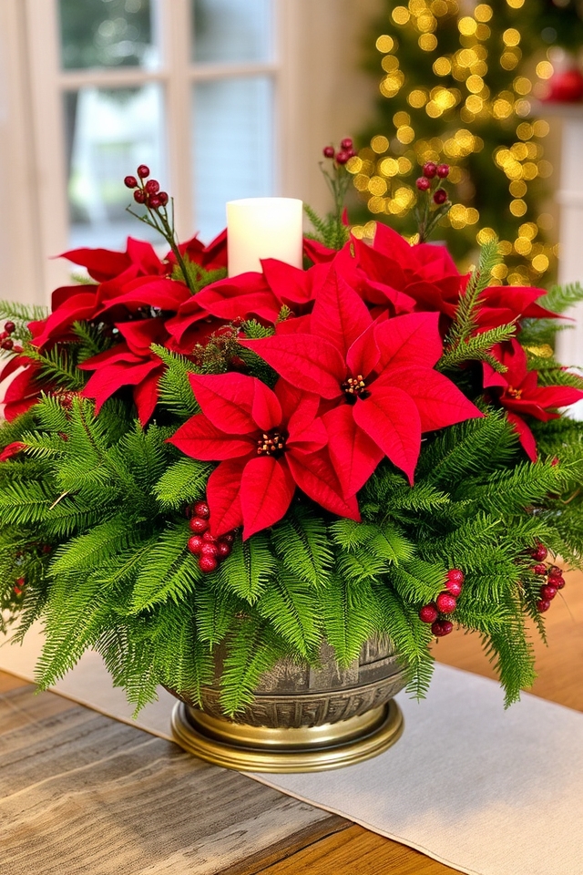 festive red and green foliage