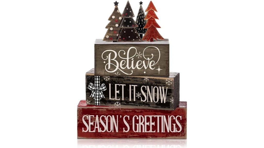 festive wooden table decorations