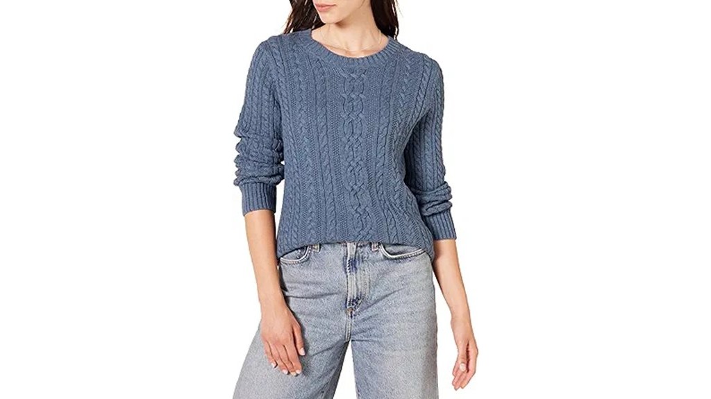 fisherman cable crewneck sweater