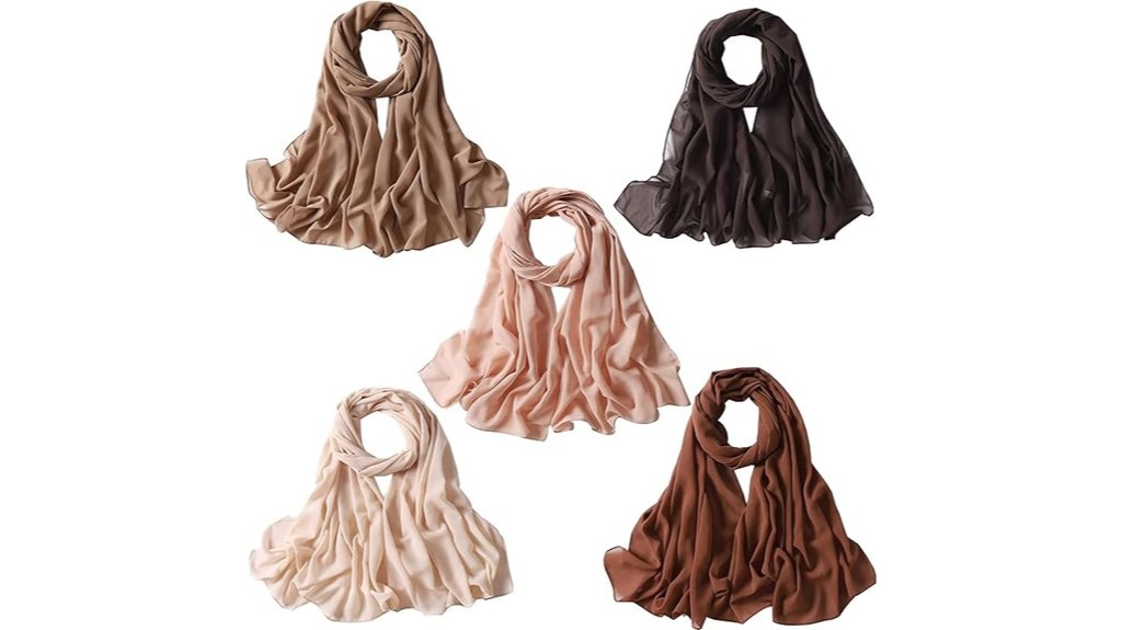 five piece chiffon hijab set