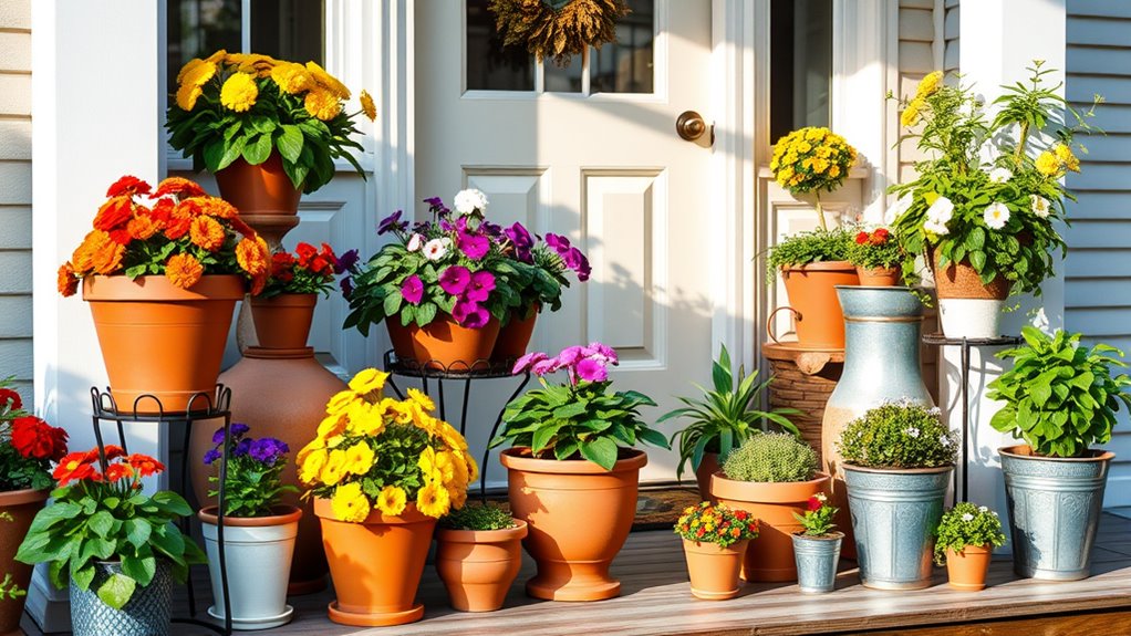 flexible landscaping with potted plants
