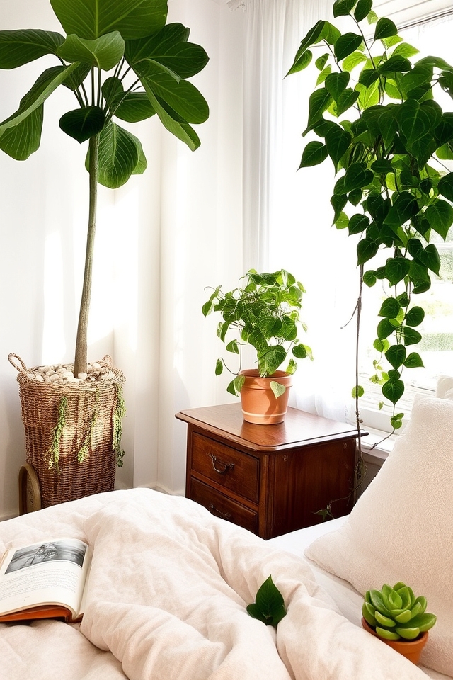 foliage enhances bedroom aesthetics