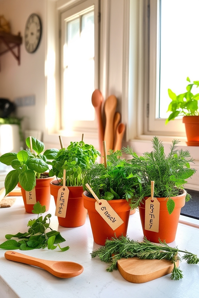fresh culinary herb garden